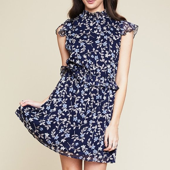 Ids Fashion Dresses & Skirts - Blue Floral Mini Dress - New with tag -AU 6 IDS